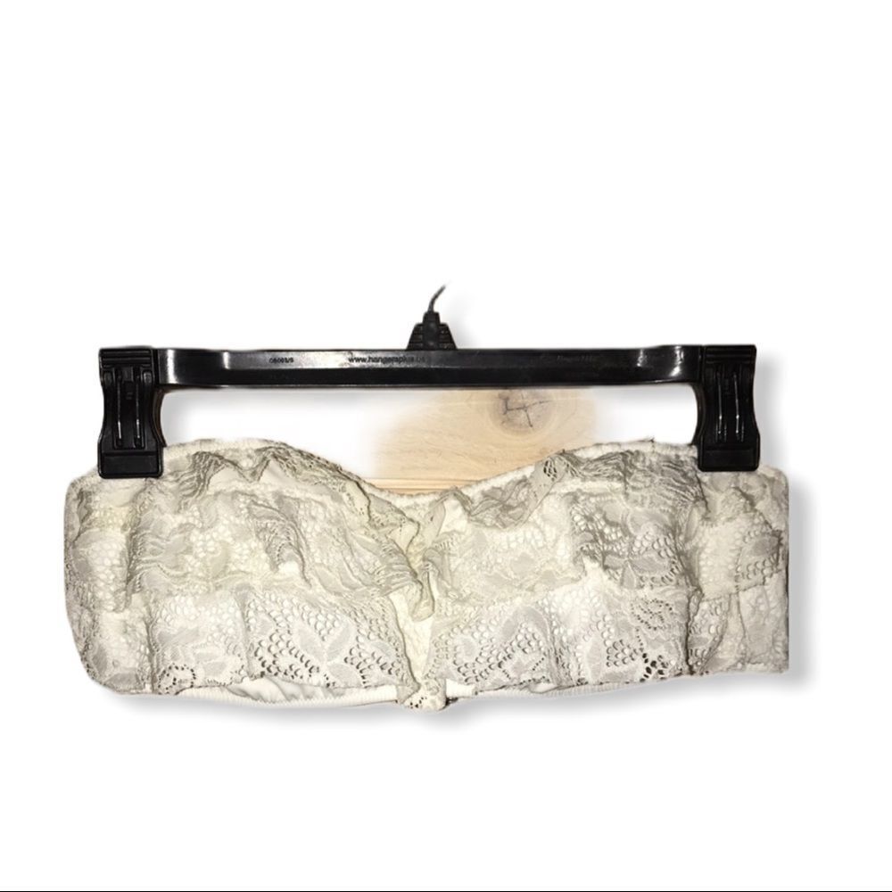Victoria’s Secret White Lace Bandeau Bikini Top